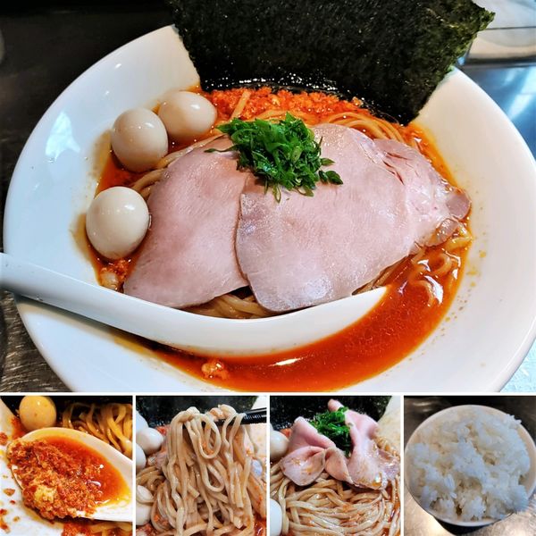 「さんじ式進化版ニュータンタン麺＋小ライス＝1200円」@さんじの写真