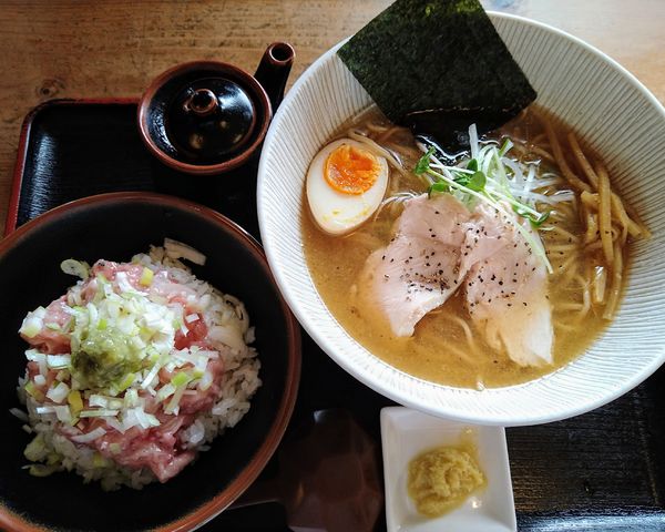 「【限定】本マグロらーめんとネギトロ丼セット ￥1000」@和風らーめん 凪の写真