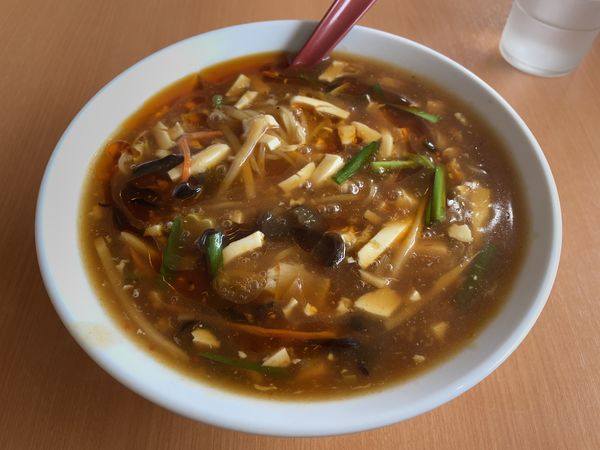 「酸辣湯麺（サンラー刀削麺）」@台湾料理 雪梅園の写真