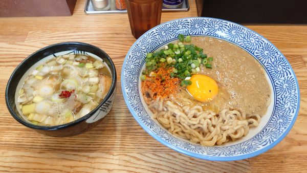 「【限定】かま玉つけそば 1040円 + 追い飯 50円」@中華そば専門 とんちぼの写真