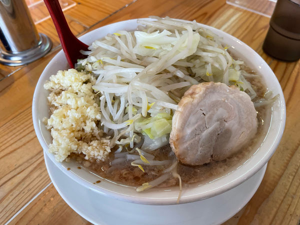 「ラーメン大盛　野菜少なめニンニク多め」@麺屋 本日も晴天ですの写真