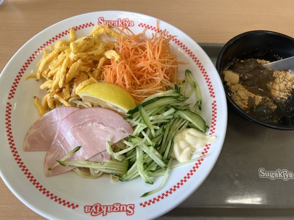 「冷やしラーメン520円+わらび餅250円」@スガキヤ 高富平和堂店の写真