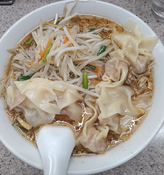 「もやしワンタン麺」@中華麺店 喜楽の写真