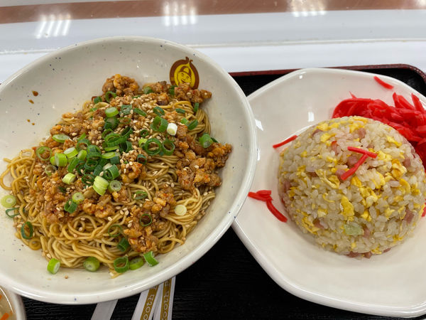 「まぜそばセット　730円」@周記中華麺の写真