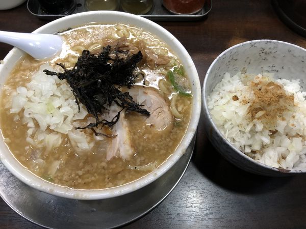 「中華そば中油かため&大力納豆飯」@らーめん潤 蒲田店の写真