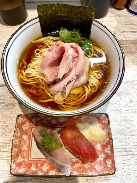 「四つ葉そば￥880＋本日の握り￥380」@中華そば 四つ葉の写真