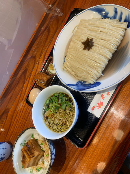 「特製つけそば　大盛り　角煮丼」@食煅 もみじの写真