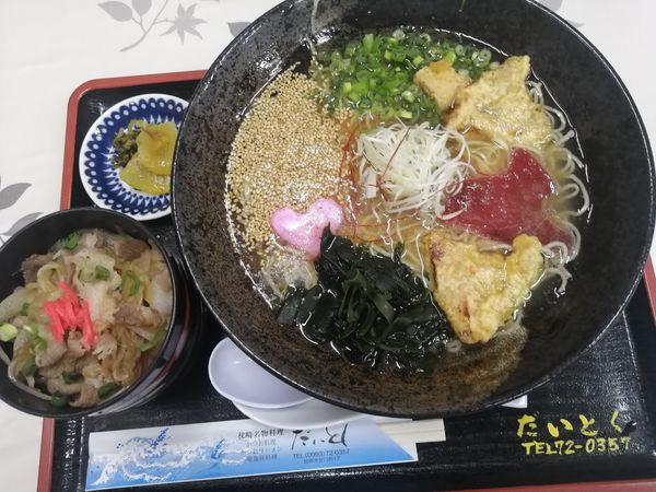 「かつおラーメン鹿籠豚丼セット¥1100＋枕崎かつお丼¥850」@だいとくの写真