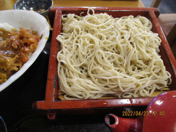 「もり蕎麦とミニカツカレーセット 950円」@そば処 大橋屋の写真