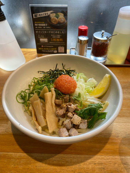 「塩レモン明太まぜそば並スープ付き…950円」@まぜそば 凜々亭 郡山本店の写真