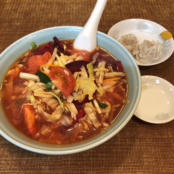 「【限定】ビーツタンメン」@珍來 梅島店の写真