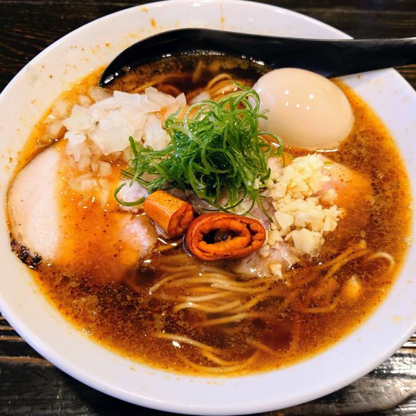 「【春の限定】味玉辛味中華そば 1000円」@中華そば 向日葵の写真