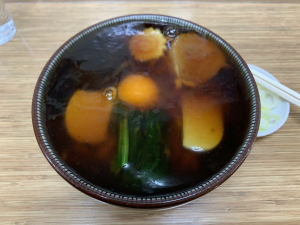 「あんかけ玉落とし 700円」@翁そばの写真