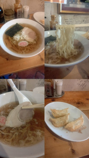 「『手打ち佐野ラーメン+焼餃子3個(¥690+300)』」@日光軒の写真