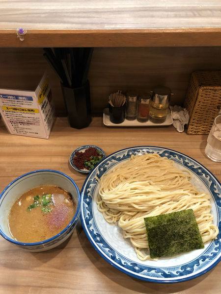 「エビ辛子つけそば特盛」@中華そば・つけそば 浜屋 我孫子店の写真