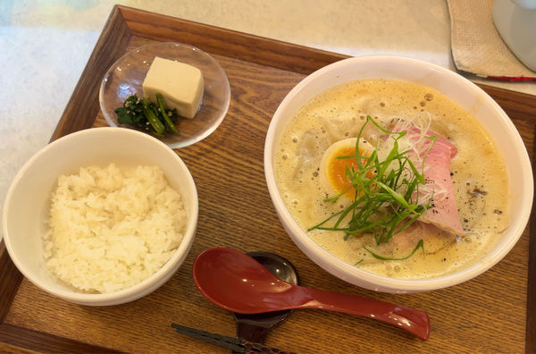 「限定 ベジポタ中華そば & ご飯」@中華そば 麦右衛門の写真
