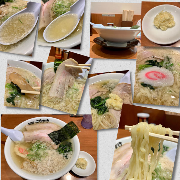 「塩ラーメン970円＋ニンニク生姜ペースト」@麺屋 ようすけ 東京ラーメンストリート店の写真