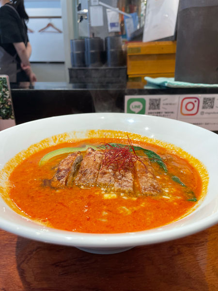 「やみつきパイコー坦々麺」@人形町 天秤棒の写真