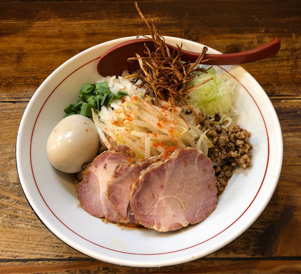 「【限定】味玉味噌まぜそば(辛味噌に変更)」@東京味噌らーめん 鶉の写真
