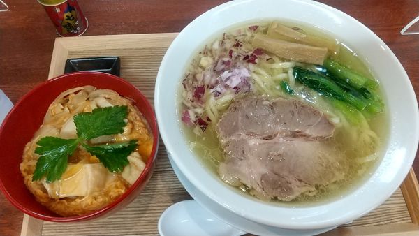 「小中華そば（塩）と小親子丼1150円」@中華そば 千乃鶏の写真