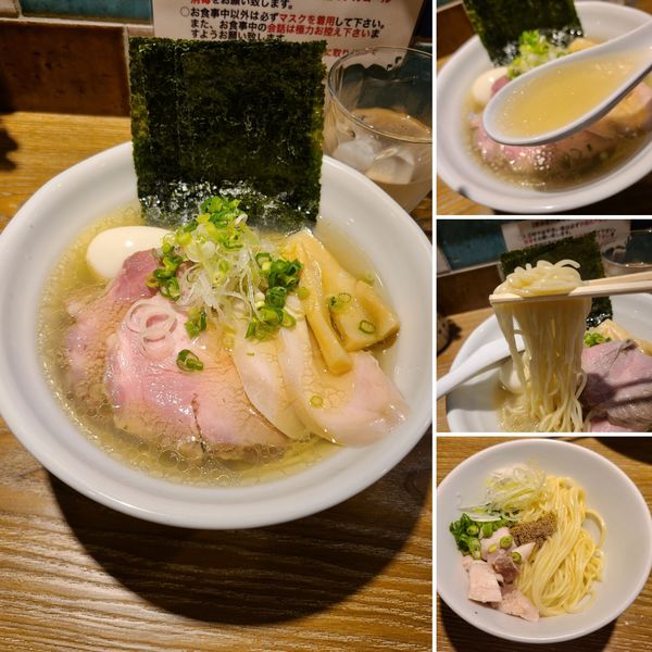 「特製中華そば(しお)¥1050+和え玉(半玉)¥150」@中華そば やま福の写真