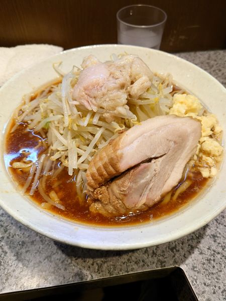 「大ラーメン　野菜　ニンニク　アブラ」@ラーメン宮郎の写真