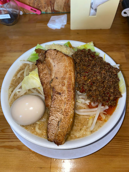 「男気味噌大盛台湾ミンチ味玉¥1,260円」@らーめん まるはちの写真