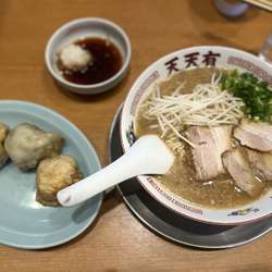 マルハゲ餃子3ケ(少なめ)320円+らーめん680円