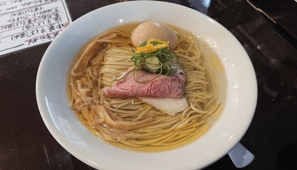 「塩そば，味玉   850円」@麺童 豊香の写真