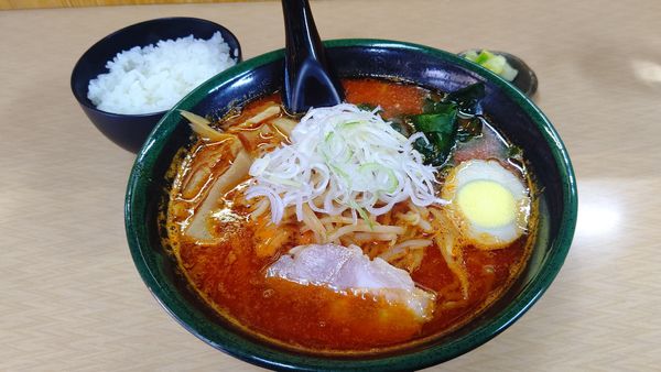 「鉄火麺900円半ライス100円」@味源 河辺店の写真