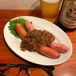 ソーセージ ドライカレーがけ