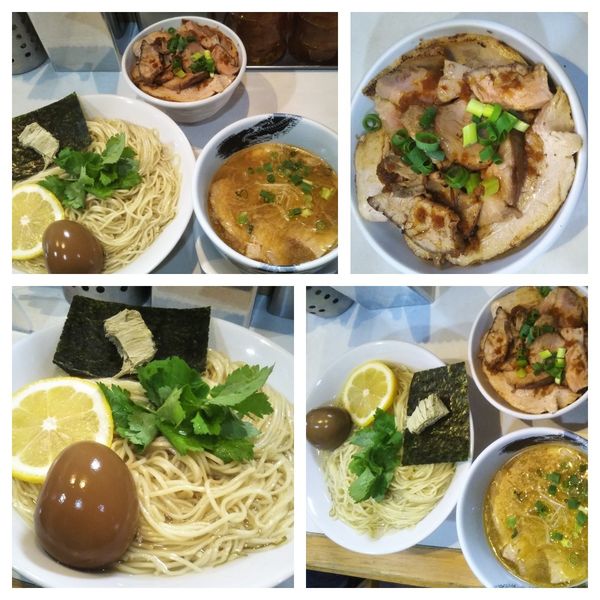 「【限定】淡麗塩つけ麺大盛り➕チャーシュー丼」@麺屋 扇 SENの写真