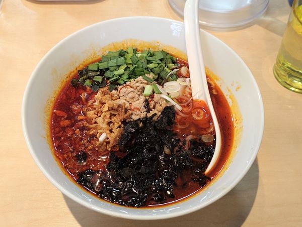 「限定Ａ　赤辛醤油ラーメン」@中華そば 結。の写真