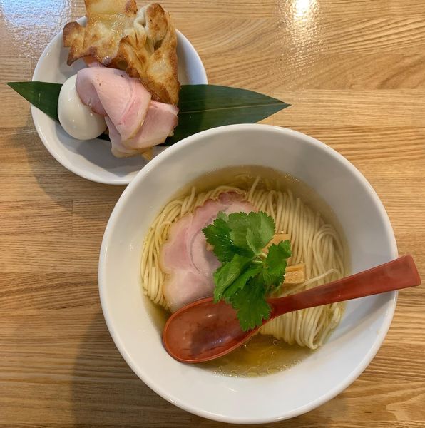 「（竹）中華そば（白醤油）  おまかせ三種盛り」@自家製麺 くろ松の写真