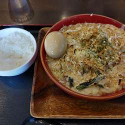 グラタン麺(大盛)·味玉·半ライス