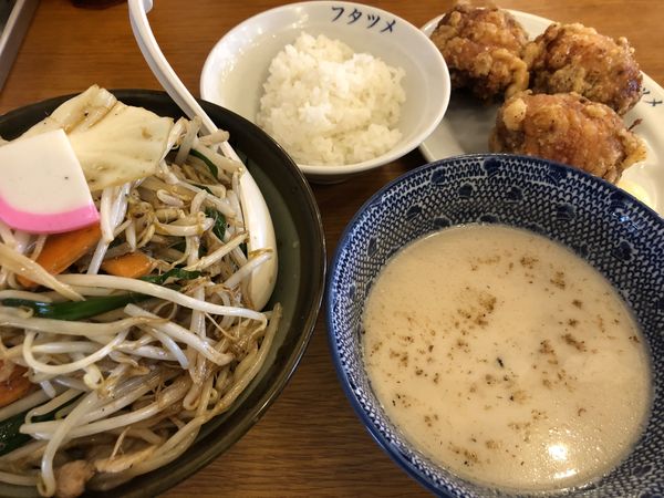 「もりタンメン唐揚げセット」@極濃湯麺 フタツメ 安中店の写真