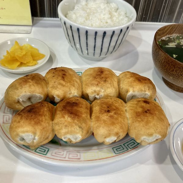 「焼餃子（8個）￥480＋ライスセット（スープ付）￥280」@ホワイト餃子 小山店の写真