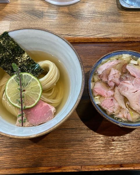 「昆布水つけ麺  塩  ちょい肉増し」@YOKOKURA STOREHOUSEの写真