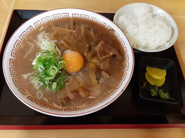 「肉玉大　ライス」@中華そば お多福軒の写真