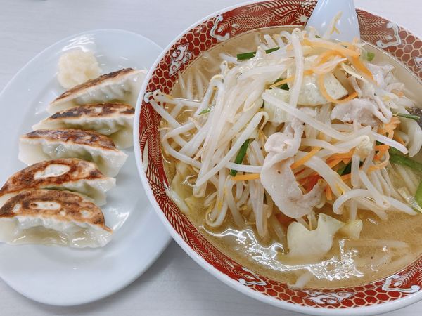 「タンメン＋餃子」@あぢとみ食堂の写真