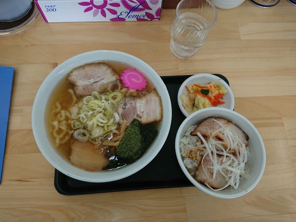 「會津しお 800円、ミニミニチャーシュー丼250円」@會津めん 浜さきの写真