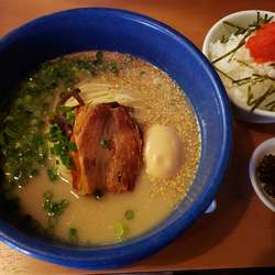 らーめん　めんたいごはん　かえ玉