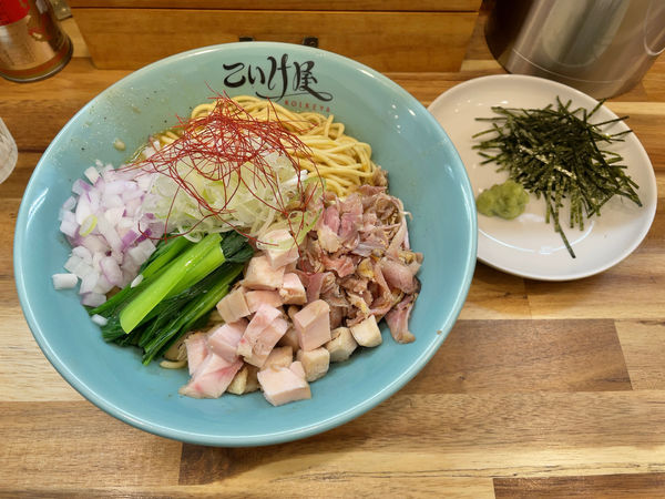 「川俣シャモ山葵混ぜそば」@仙臺自家製麺こいけ屋分店 綠栽の写真