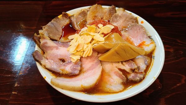「【肉の日限定】ニューニンニクイベリコ豚麺」@らーめん 五ノ神精肉店 煮干し編の写真