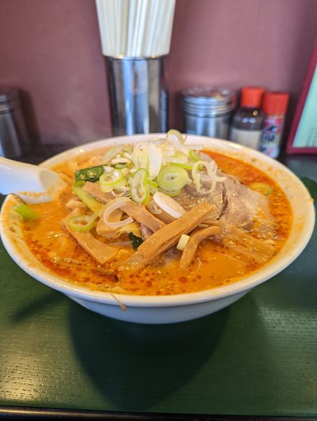 「辛みそ野菜　大盛(無料)」@北海とんこつらーめん 純輝 潮来本店の写真