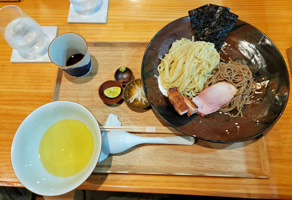 「つけ麺しお お出汁割煮干し」@飯田商店 湯河原本店の写真