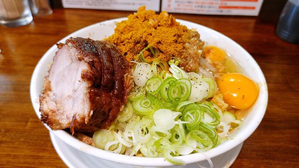 「冷やしカレー汁なし・大盛✘‎２(ヤサイネギ) ￥1,250」@道の途中の写真