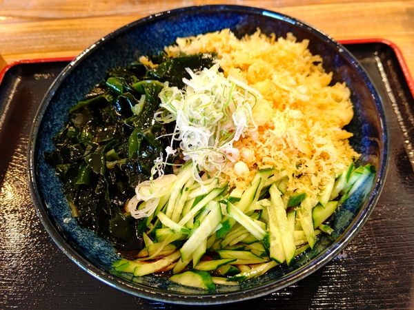 「冷やしたぬきうどん(S・250g)600円」@富田製麺の写真