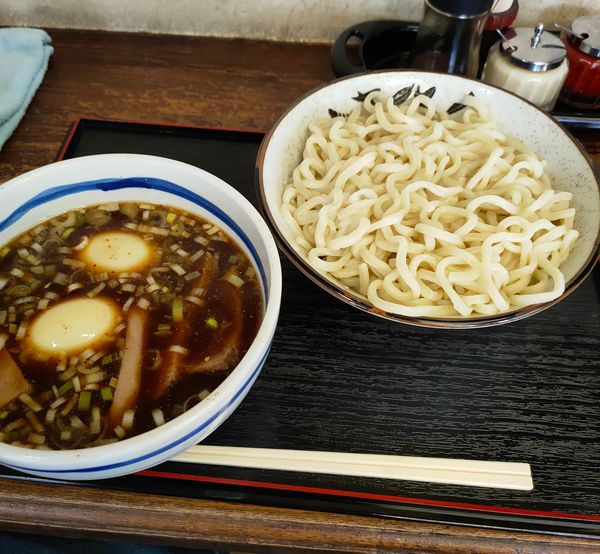 「特製もりそば 並（タイムサービス）＋玉子（ゆで）」@日の出屋の写真