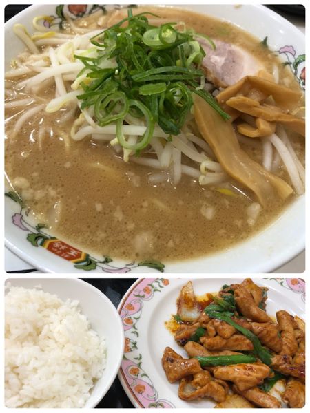 「餃子の王将ラーメン&ホルモン味噌炒め定食」@餃子の王将 武蔵溝ノ口駅前店の写真